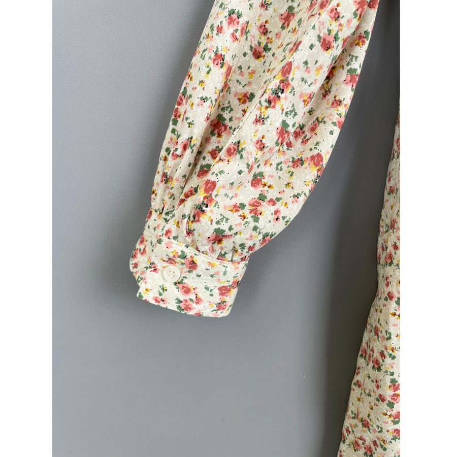 Vintage Floral Dress with Tie Neck – REEV